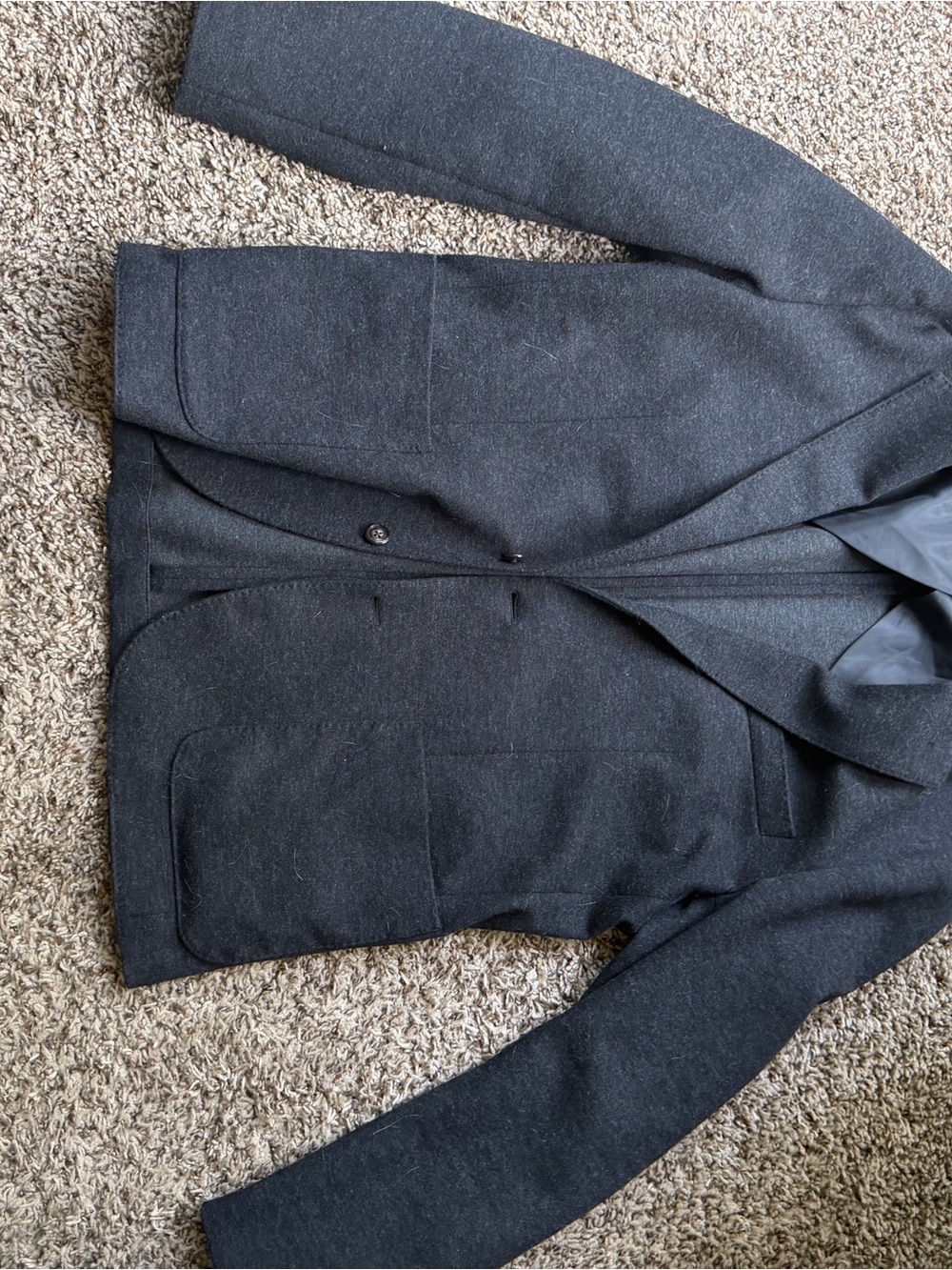 J. Crew Men's Dark Charcoal Pea Coat